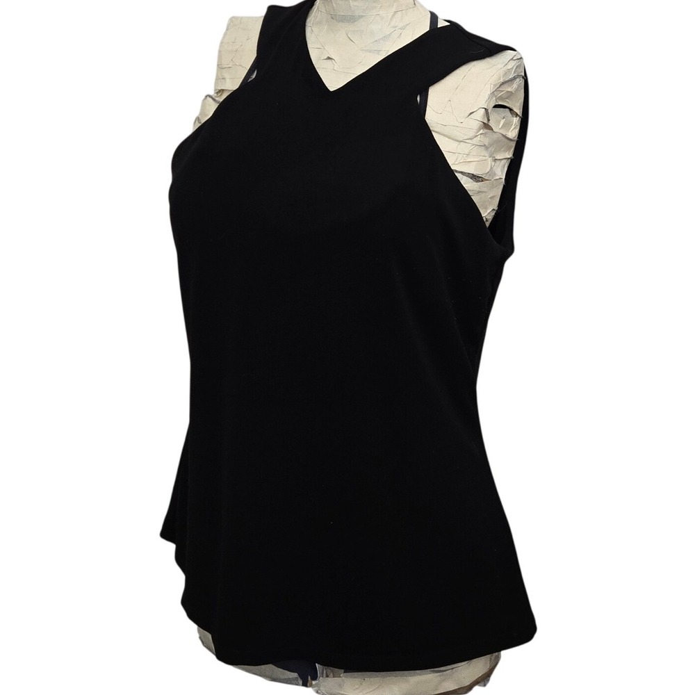 Lauren Ralph Lauren Top Women's Petite Large Black Sleeveless Halter Neck Shell